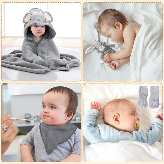DailySupplies® Kraammand - Geboortemand met Knuffel - Kraamcadeau Meisje - Bruin van DailySupplies® — afbeelding 5