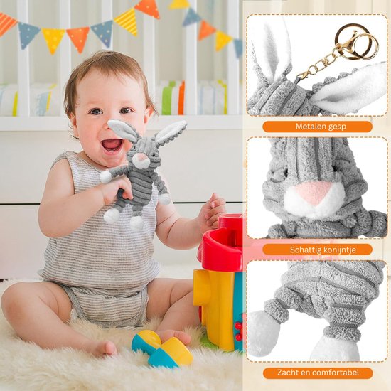 DailySupplies® Kraammand - Geboortemand met Knuffel - Kraamcadeau Meisje - Bruin van DailySupplies® — afbeelding 3