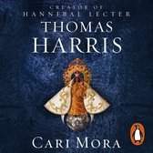 De cover van het boek Cari Mora toont een beeld van de Maagd Maria met Jezus, in een gouden gewaad met witte en gouden versieringen, zittend op een zilveren bol, met een kroon op haar hoofd. De titel van het boek staat in witte letters onderaan.
