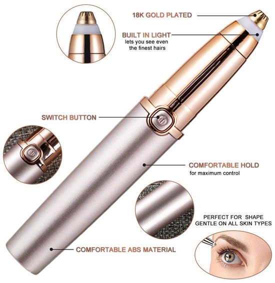 Wenkbrauw Trimmer & Epileer apparaat - Precisietrimmer -Gezichtsontharing -Gezichtsepilator - USB oplaadbaar -