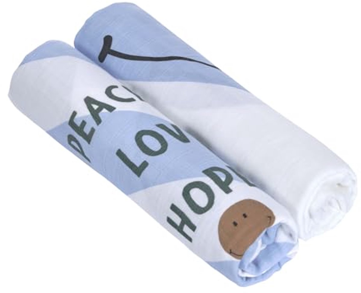 Baby inbakerdeken en spuugdeken 2-delige set - Katoenen swaddle 120 x 120 cm
