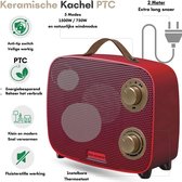 Eco Warmte® Premium Elektrische Kachel - Elektrische Verwarming voor Binnen - Ventilatorkachel - Keramische Kachel - Luxe Heater - 3 Standen met Thermostaat - 750/1500 Watt - LED Indicatie - Rood