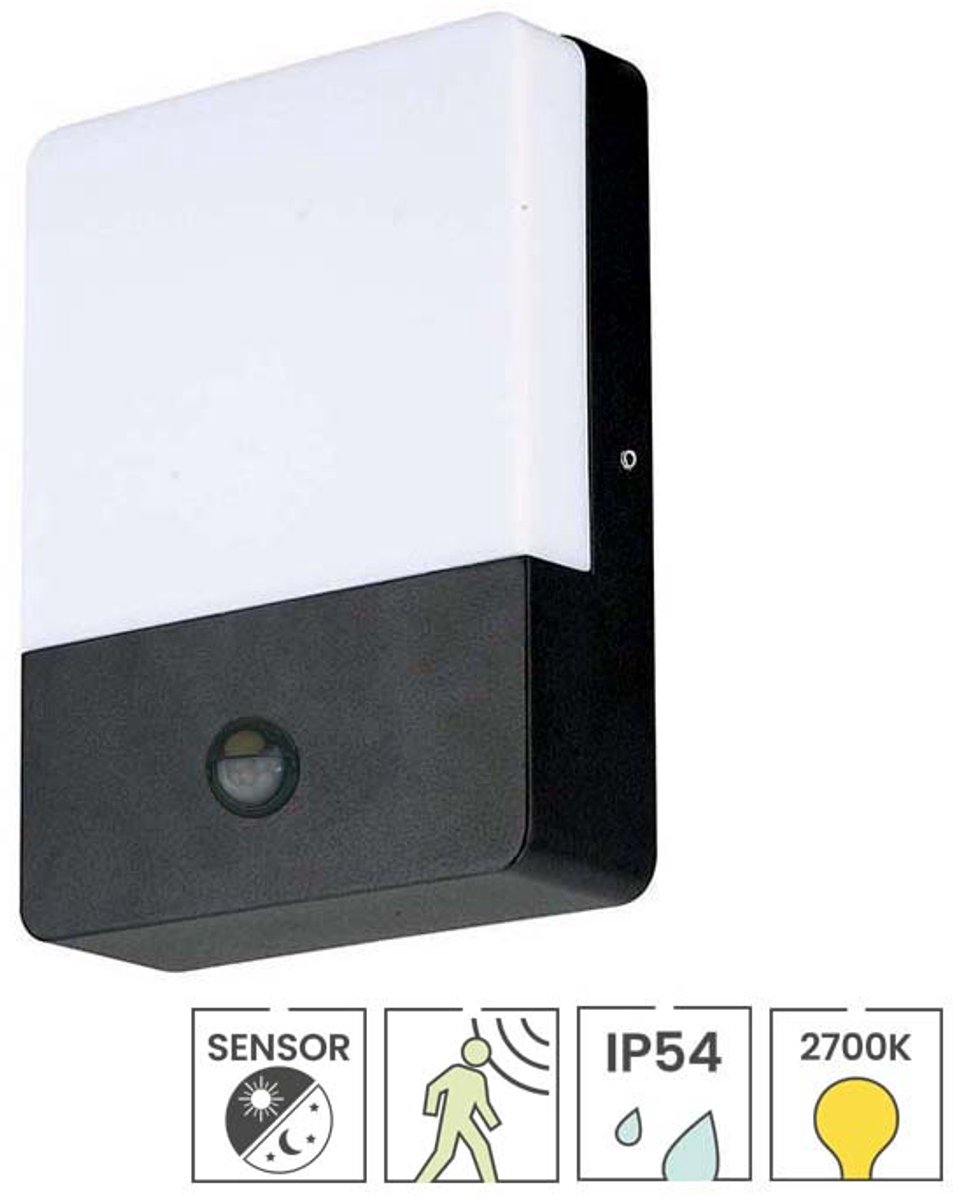 Lybardo - Buitenlamp met bewegingssensor - Wandlamp Buiten - 11.4W - Warmwit Licht