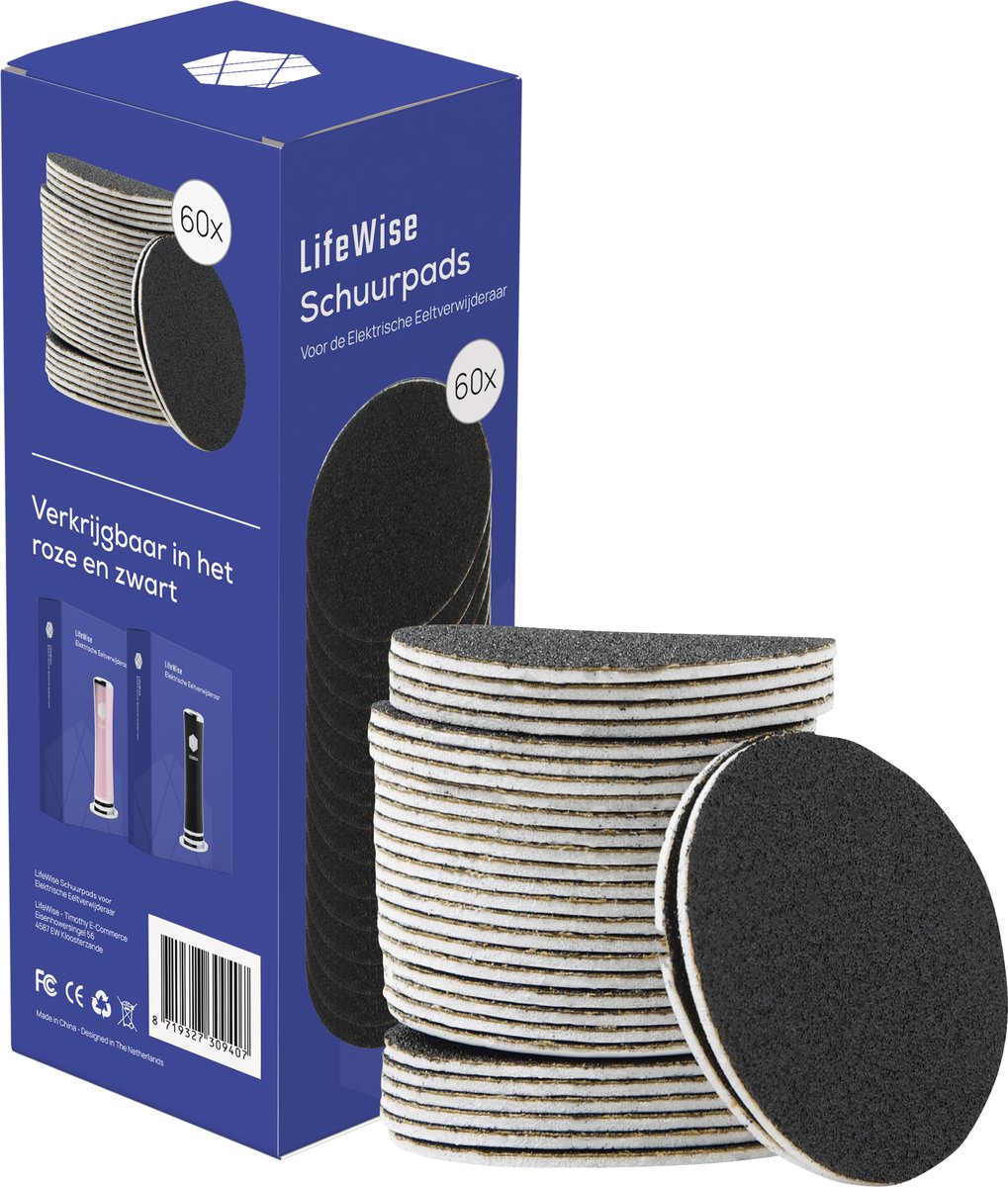 Bol.com LifeWise Vervangbare Schuurpads voor Elektrische Eeltverwijderaar - Set van 60 stuks aanbieding