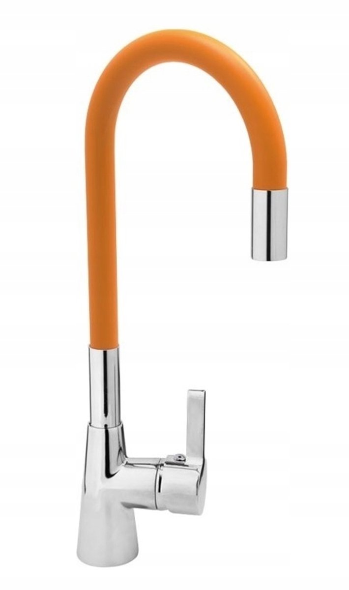 Keukenmengkraan Flex Oranje - Flexibele Uitloop met Soft Touch