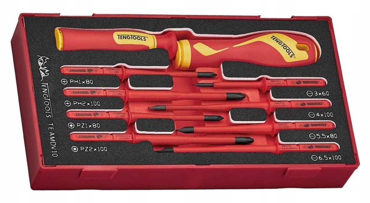 Teng Tools VDE Schroevendraaierset 1000V, 10 Delig
