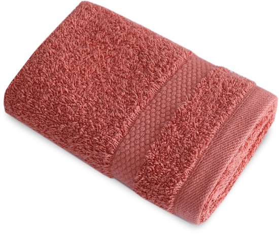 HUSH Living Handdoek - 50×100 cm - 100% katoen - zware kwaliteit 500g/m2 - Koraal