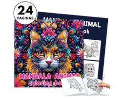 Boncy® Mandala Kleurboek voor Volwassen en Kinderen - Tekenboek met 24 Kleurplaten Bloemen & Dieren - Tekenen & Kleuren voor Volwassenen Meisjes…