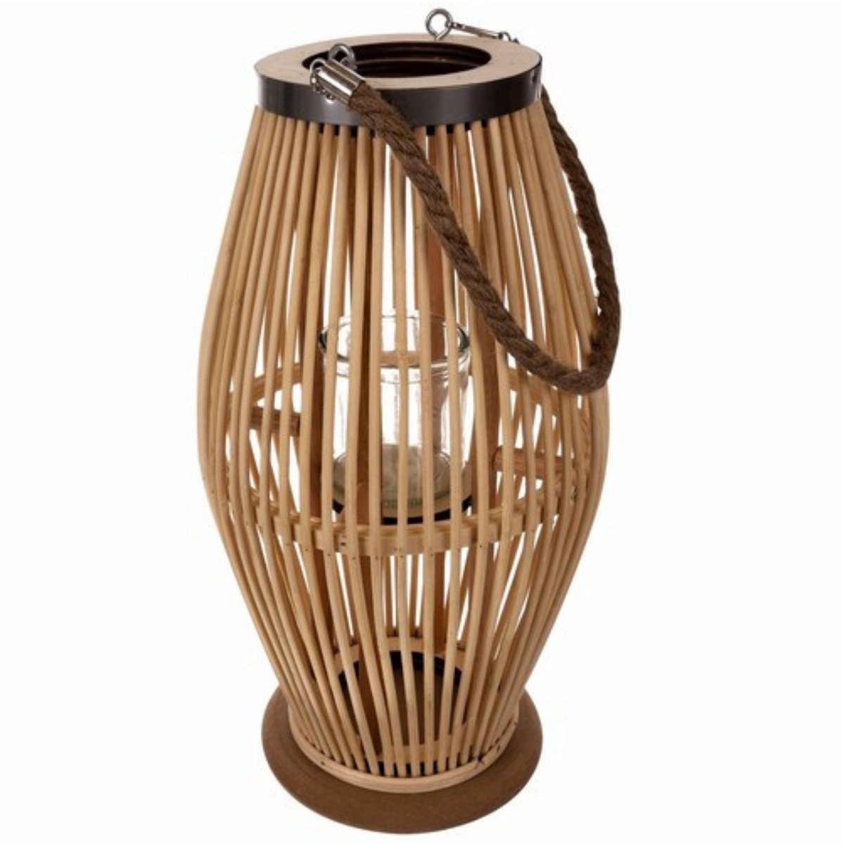 Gardlov bamboe rotan lantaarn groot - Sfeervolle 40 cm lantaarn voor binnen en buiten