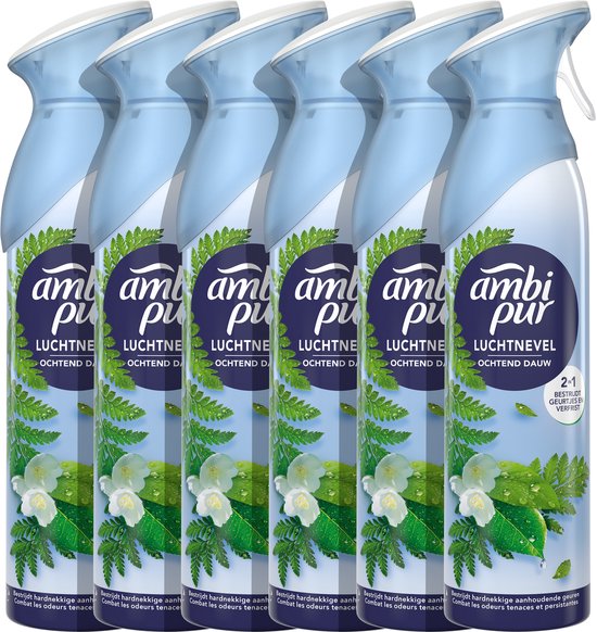 Ambi Pur / Febreze Air Effects Luchtverfrisser Spray - Ochtend Dauw - 6 x 185 ml
