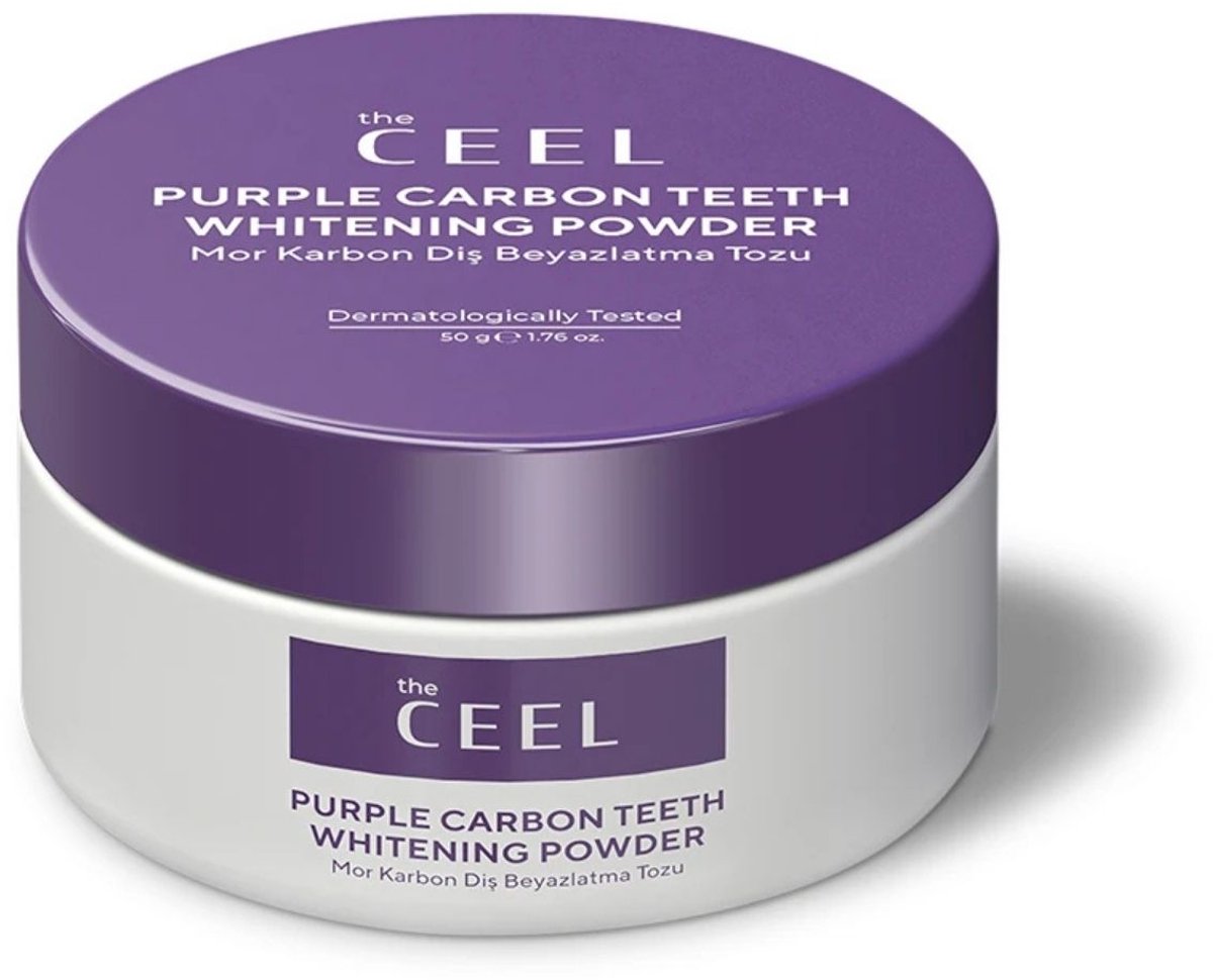 The CEEL Actieve paarse koolstof tandpoeder - Whitening tandpoeder van paarse houtskool - Wittere tanden - Tanden bleken - Charcoal whitening tandpoeder 50 gr