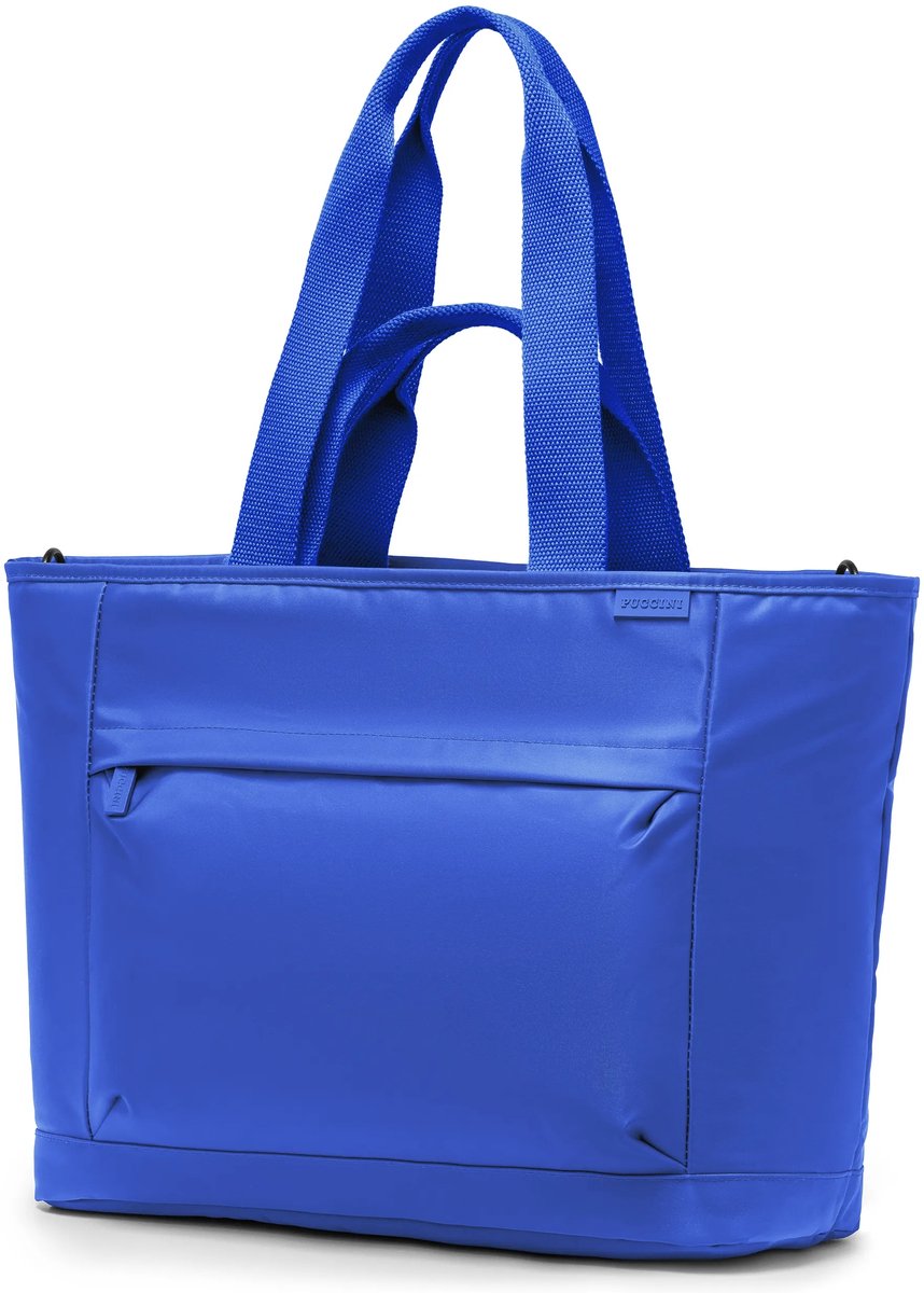 Puccini Grote Tote Bag met Laptopvak - Blauw