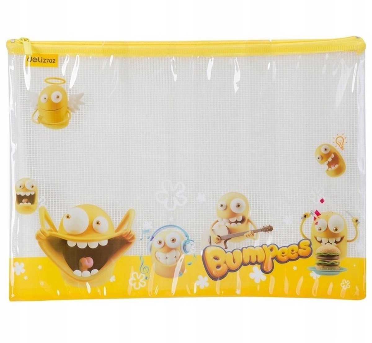 Deli Bumpees A4 kaart met rits, gel, PVC/mesh