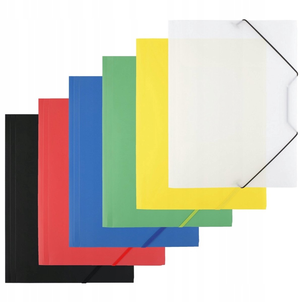 D.rect A4 Plastic Mapjes met Elastiek - 6 Stuks, 6 Kleuren Mix