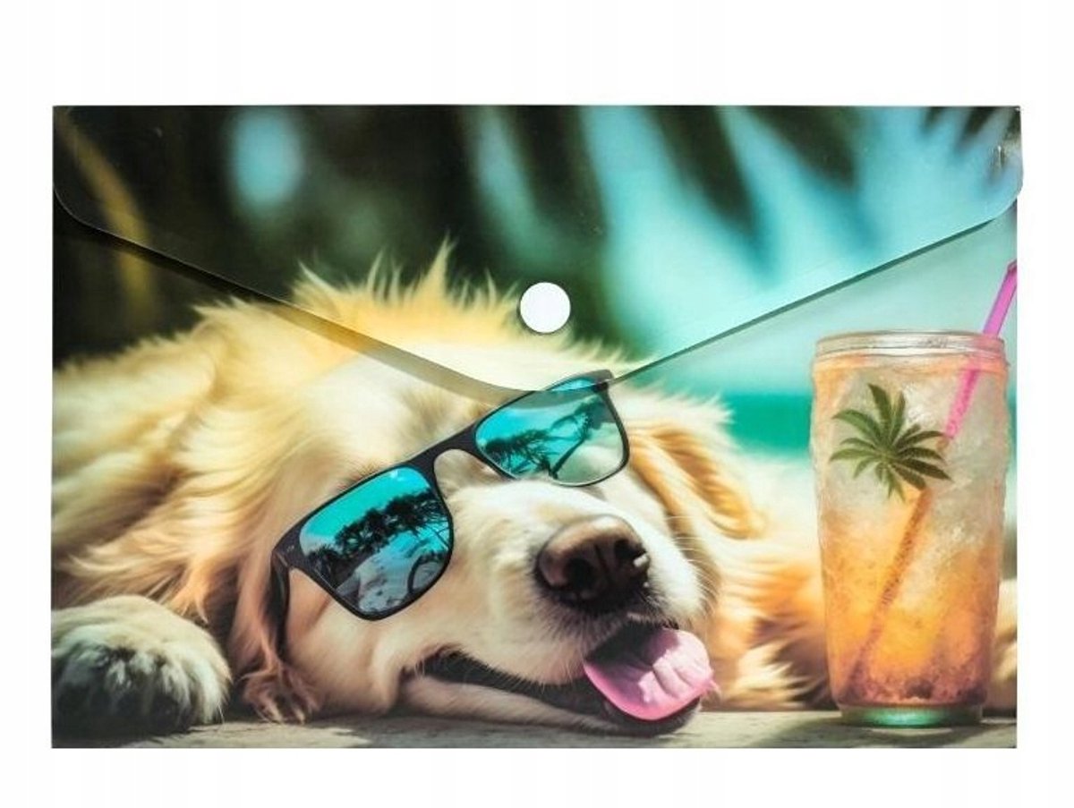 A5 PP Kaart met Chillout Dog Print - Sluiting