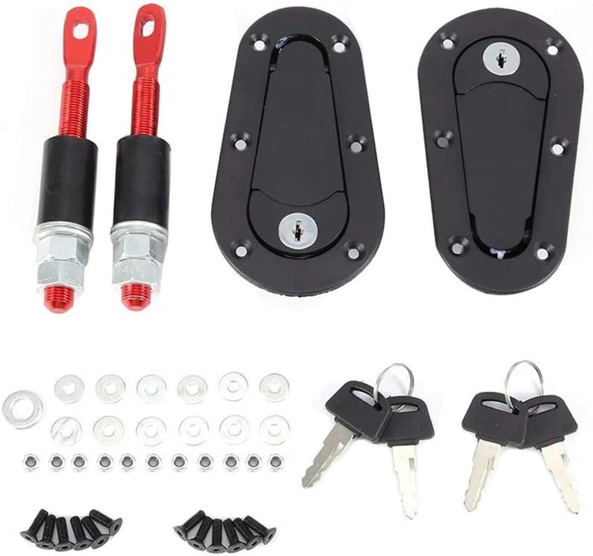 Motor Motorkap Cover Lock Key Pin Kit - Veiligheid Klink Pin - Zwart - Universeel - Bescherming - Beveiliging