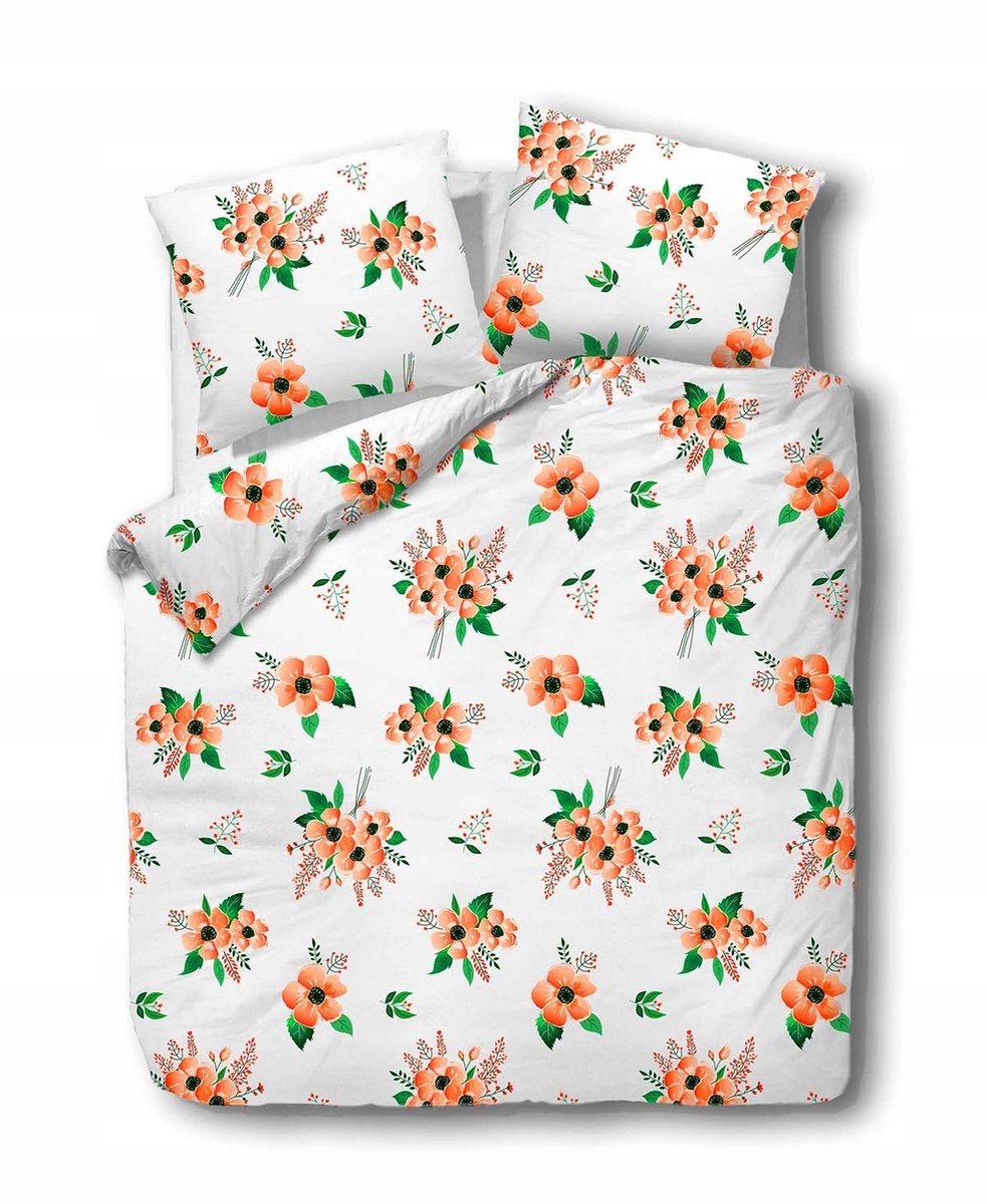 Flanellen Dekbedovertrek 200x220cm met Grote Bloemen - 3 Stuks
