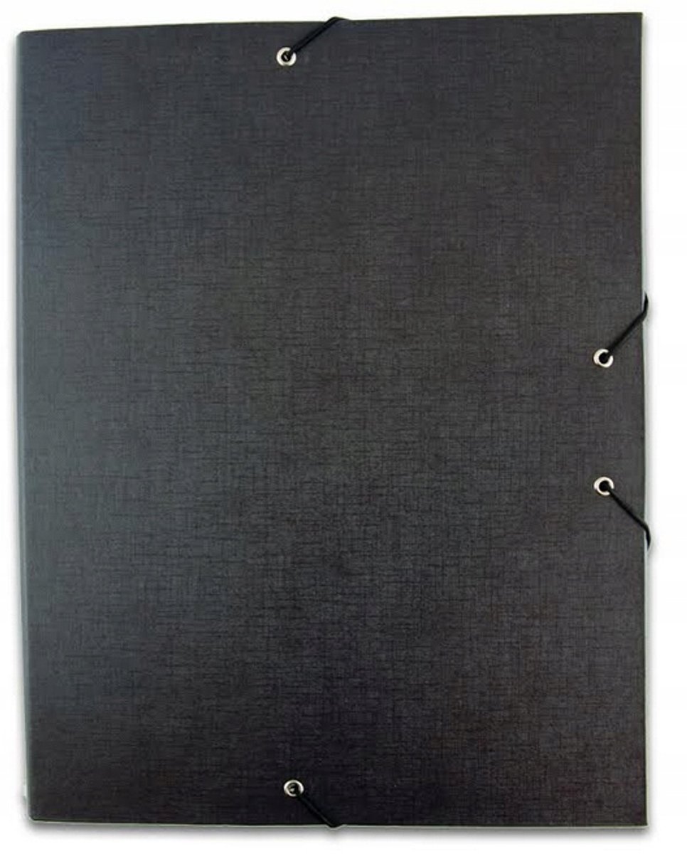 Glanzende A4 Map met Elastiek - Zwart - School & Kantoor