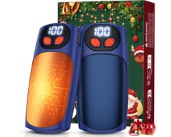 Oplaadbare Handwarmers Herbruikbaar 2 Stuks –Elektrische Handwarmers–Langdurige Warmte –Display & 5 Standen–Voor Outdoor, Wintersport, Golf en bij Raynaud - Perfect Kerstcadeau voor Hem en Haar