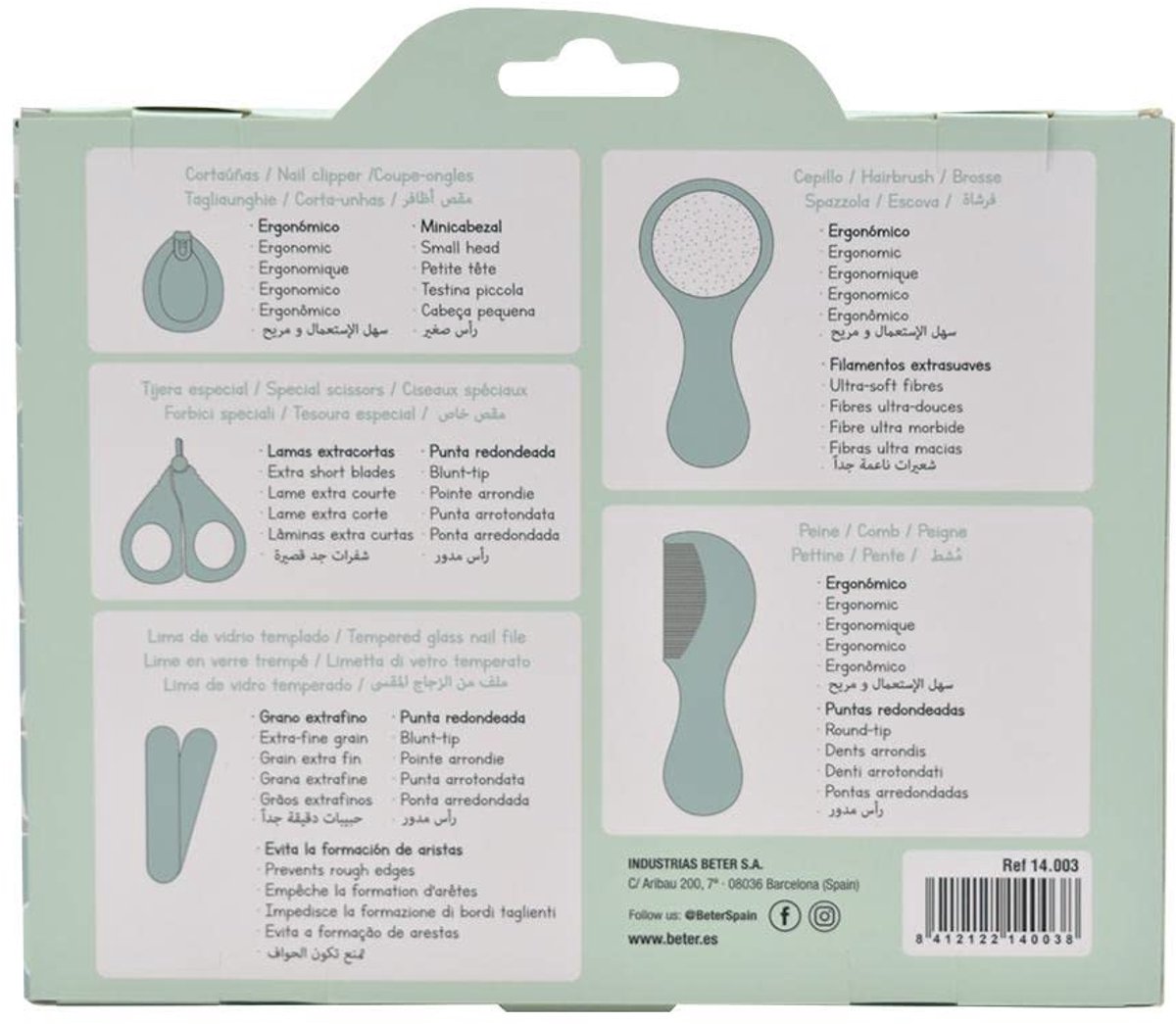 Babyverzorgingsset voor Pasgeborenen - Inclusief Kam, Borstel, Schaar, Nagelvijl en Nagelknipper