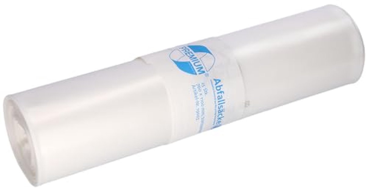 Transparante Afvalzakken 120 liter - 60 my Dikte - 100% Gerecycled