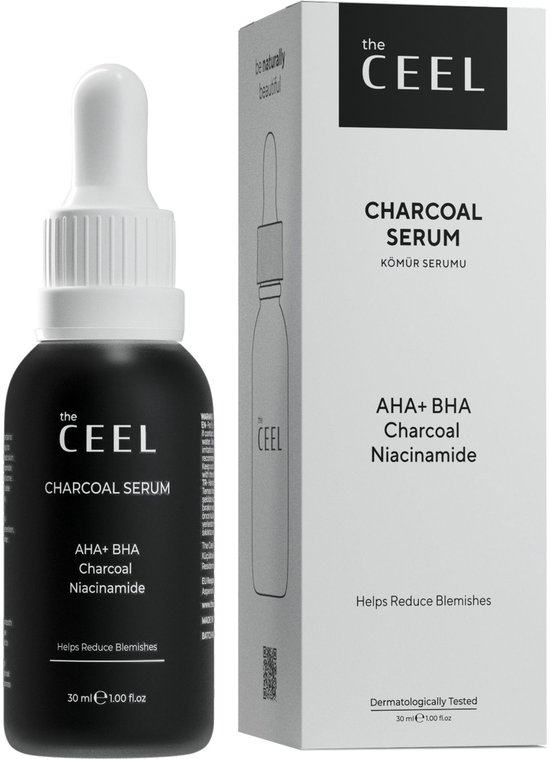 The CEEL Aha Bha actieve kool zwarte serum - Geactiveerde koolstof en niacinamide -...