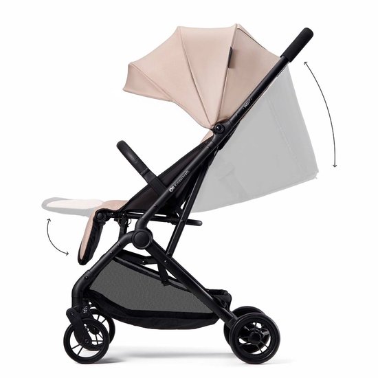 Kinderkraft INDY 3 Buggy - Voor Pasgeborenen tot 15 kg - Compact en Eénhandig Inklapbaar, Verstelbare Rugleuning en Voetensteun - Beige van Kinderkraft — afbeelding 4