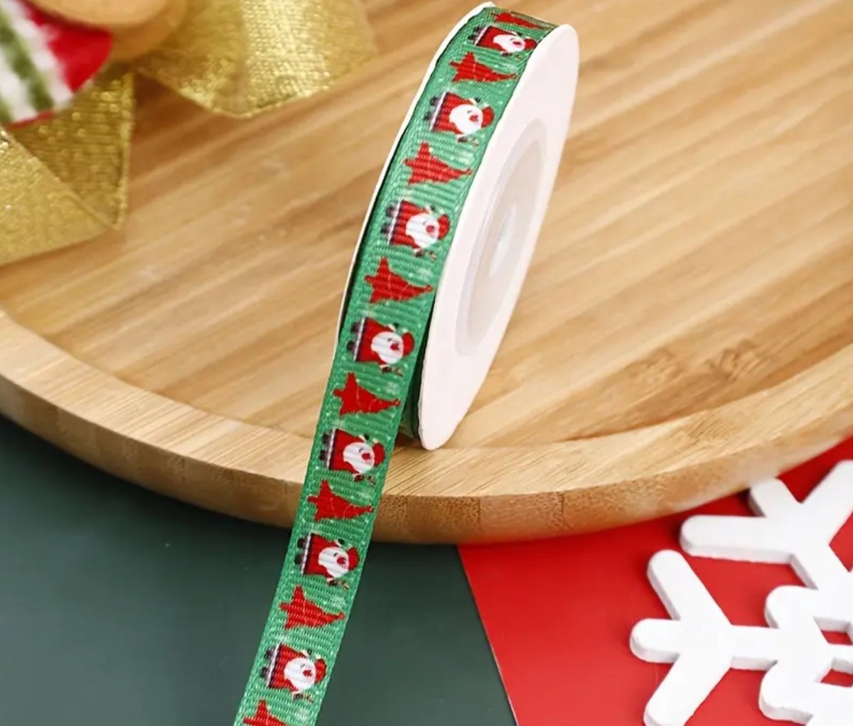 Kerst lint groen kerstboom/kerstman 5 meter - cadeau - kerst - versiering- familie