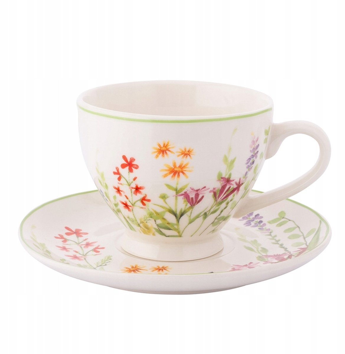Poreseleinen Kop en Schotel 220ml - Lente Natuur Ontwaken Bloemen