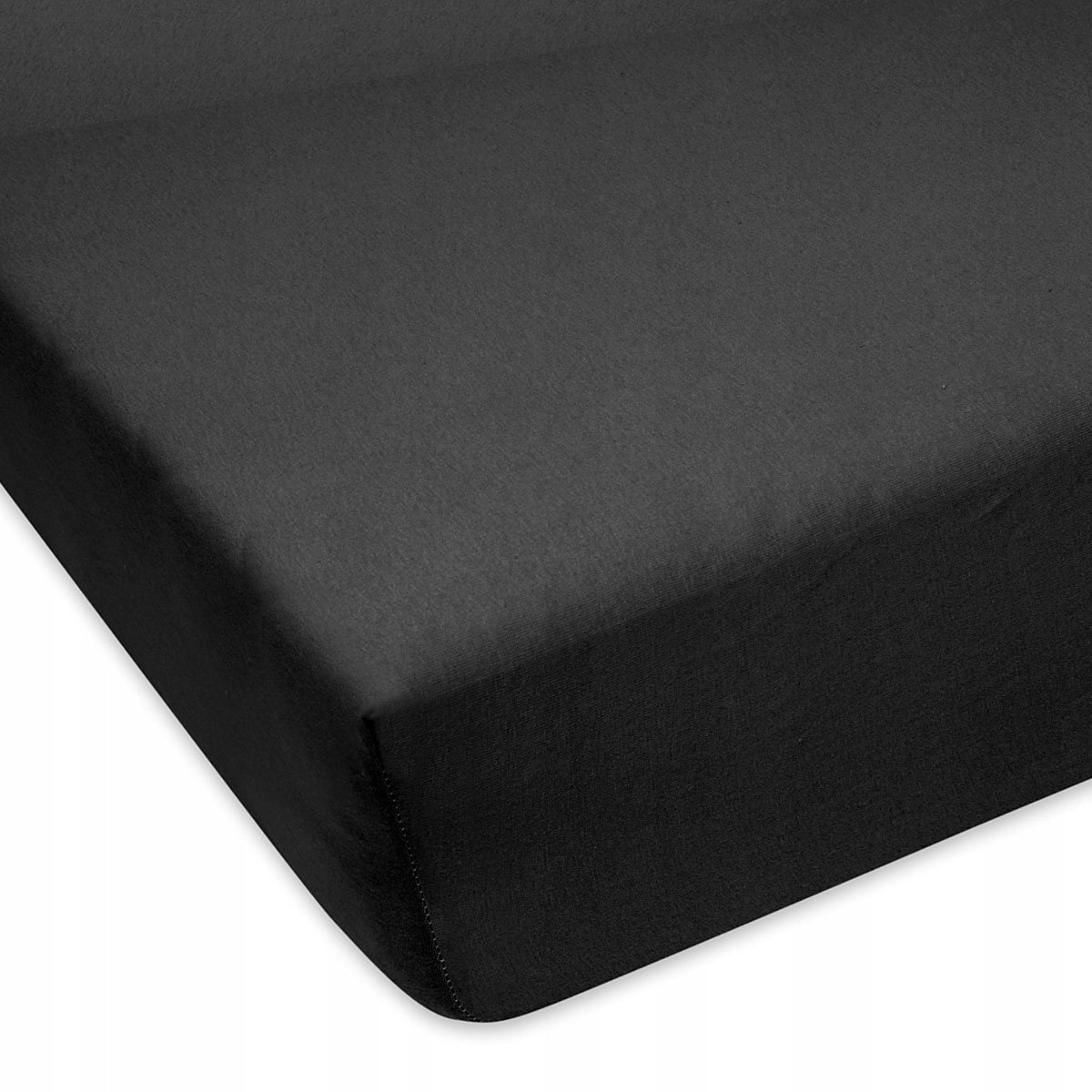 Jersey Hoeslaken Zwart 70x140 cm met Elastiek - Ademend Katoen