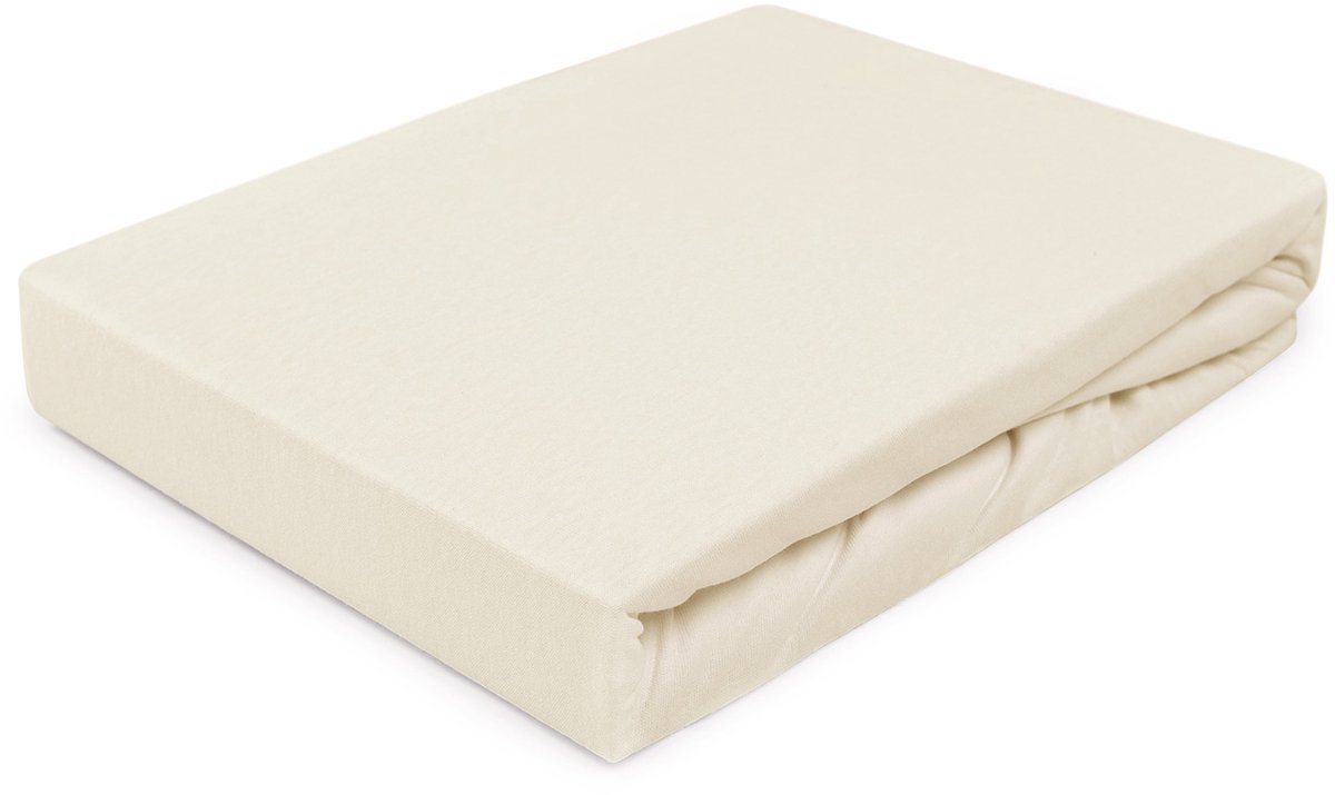 Jersey Hoeslaken met Elastiek 80x160cm Ecru