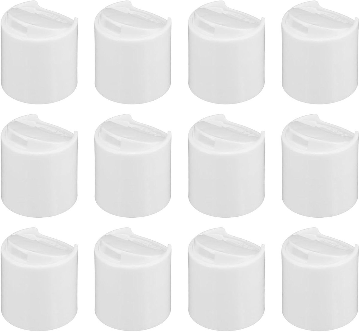 Image of 24/410 PP schijf over doppen, perskapjes, 12 stuks, vervangingskappen voor vacuümfles, lotion, shampoo, container – wit.