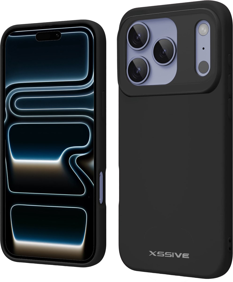 Xssive - Hoesje geschikt voor iPhone 17 Pro - Siliconen Case - Dun Hoesje - Zwart