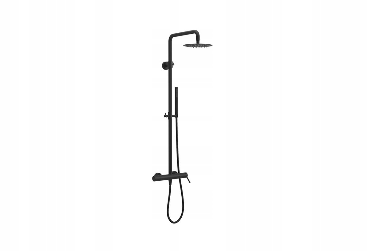 Excellent Rain Doucheset Mat Zwart - Messing Kerox Keramische Kop