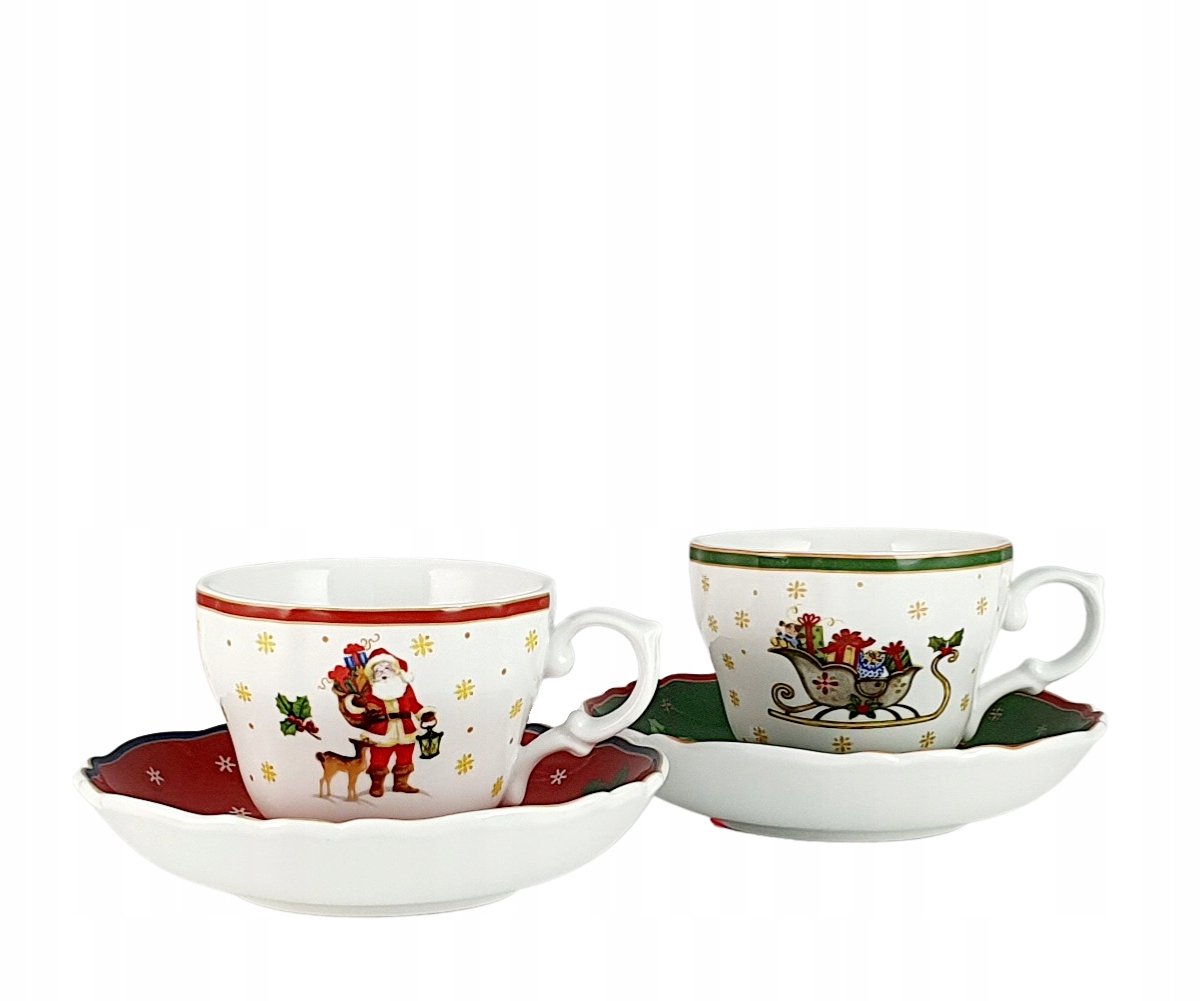 Bogucice Cicha Noc Porseleinen Kopjes met Schotels (2 stuks, 180 ml)