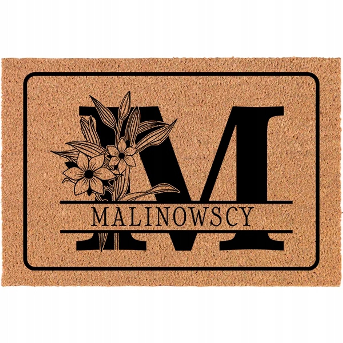 Gepersonaliseerde Kokosmat met "M" - 40x60 cm - Uw Naam