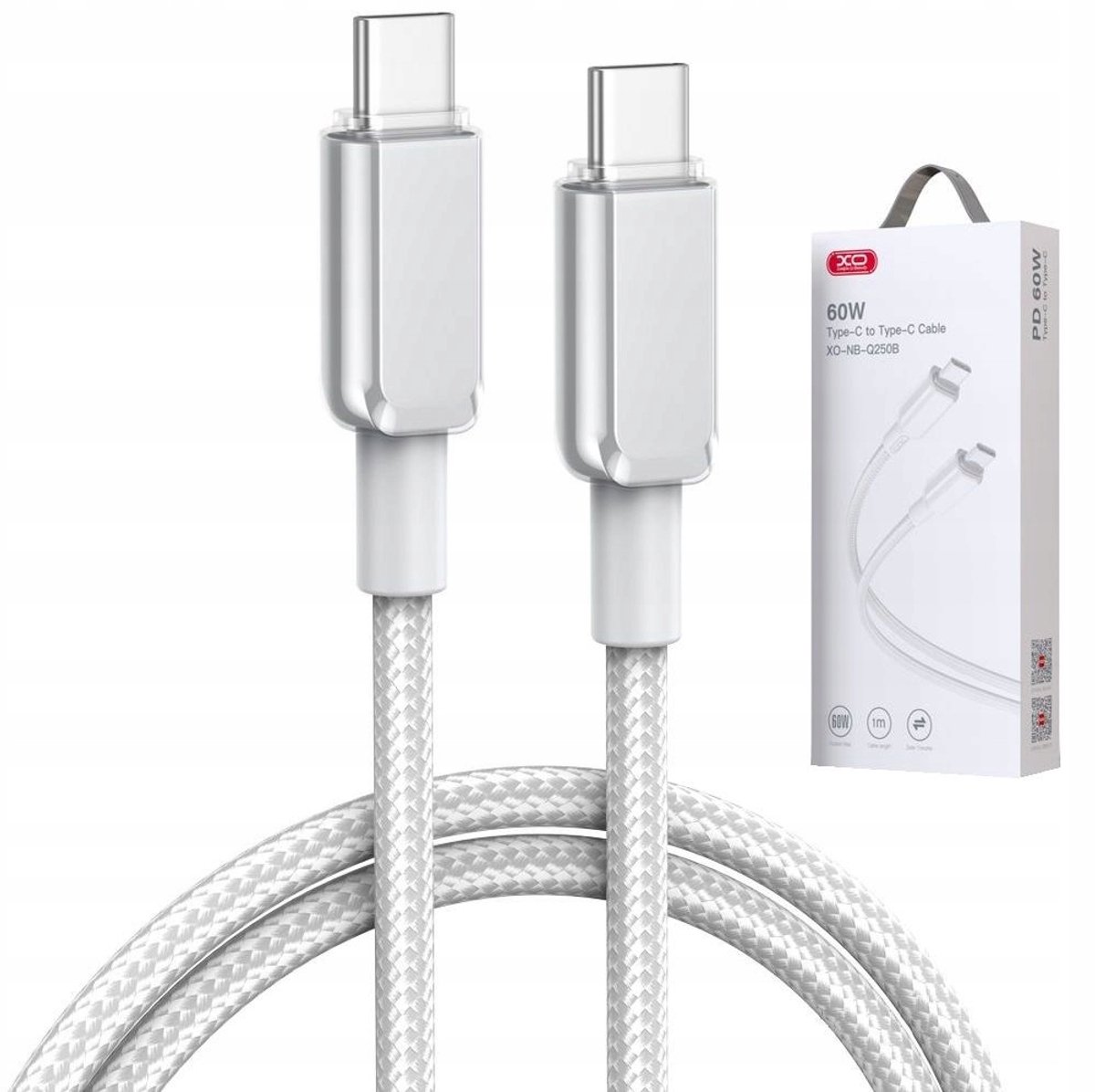 XO USB-C-KABEL 60W PD QUIK CHARGE 1m Wit