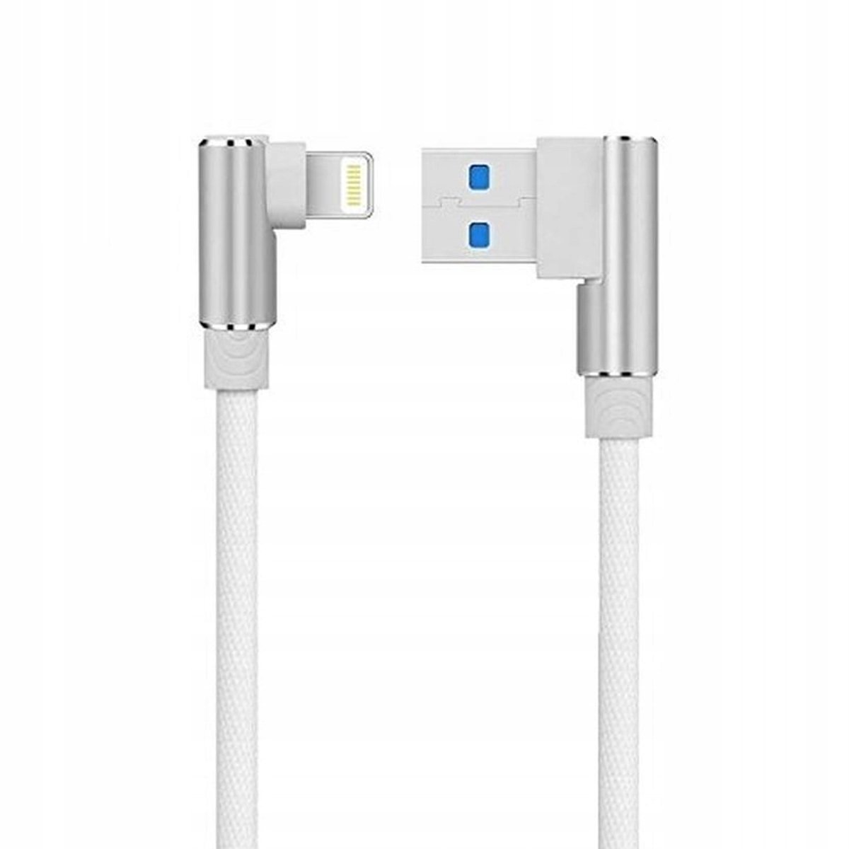 Hoekige USB-C naar Lightning Kabel Nylon Aluminium 1m