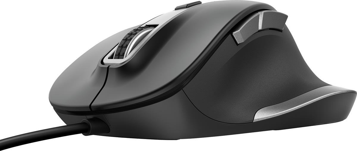 Bol.com Trust Fyda - Muis met Comfortabele grip - Oplaadbaar - USB - Zwart aanbieding