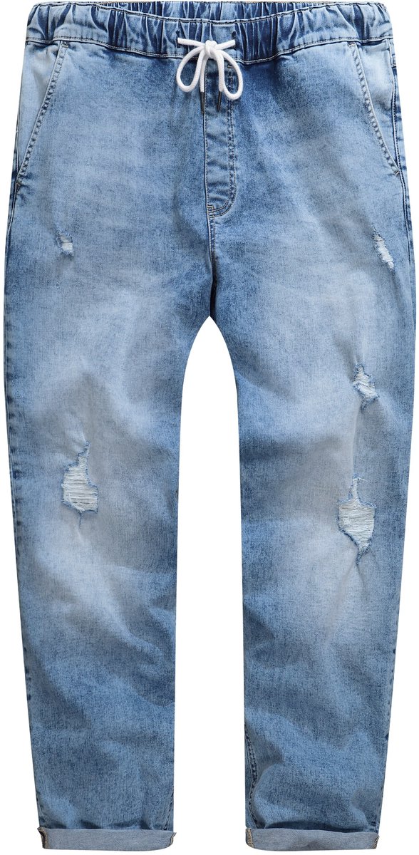 STHUGE - Heren - Jeans FLEXLASTIC® denim destroyed-look vintage - Gebleekt denim - Maat 3XL