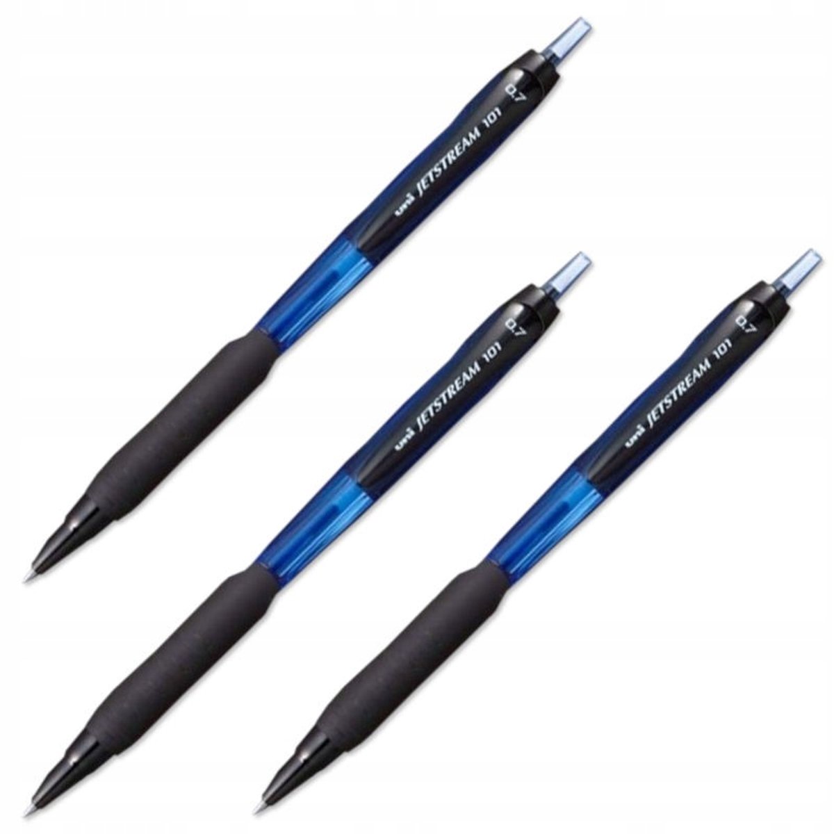 UNI Balpen Blauw - 3 Stuks - Sneldrogende Inkt