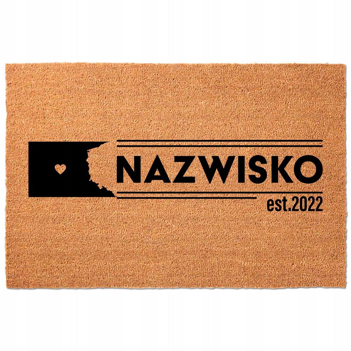 Kokosmat Deurmat 40x60 cm - Personalizer met uw Naam