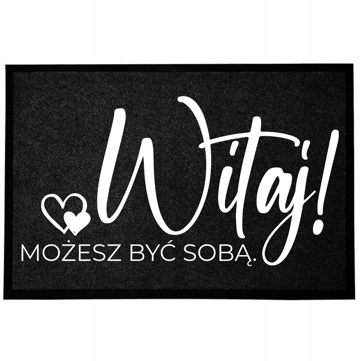 Zwarte Deurmat 40x60cm - Antislip & sneldrogend met grappige print