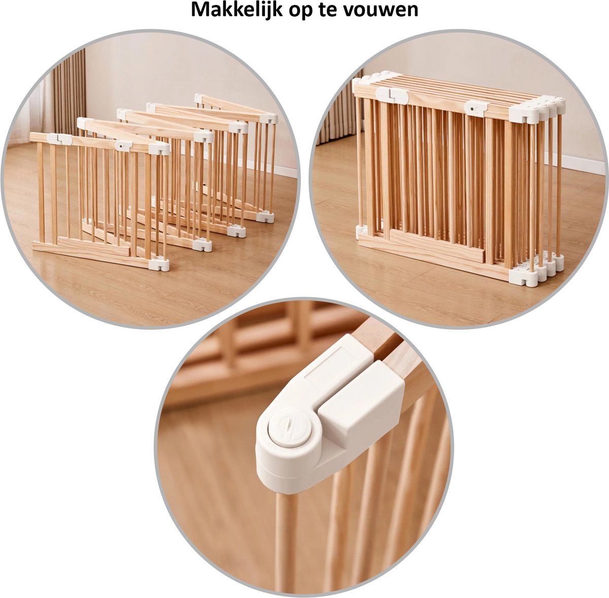 Grote grondbox inklapbaar hout 172×172 cm – Grondbox opvouwbaar met deurtje incl. zuignappen – Stevig- 8 Panelen van 80 cm — cadeau in Cadeau-ideeën - foto 2