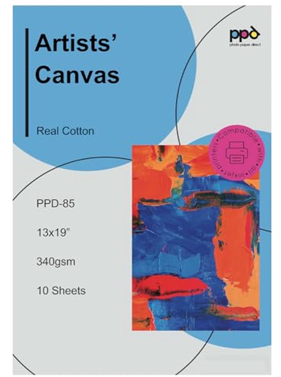 Inkjet Canvas Fotopapier A3+ - 10 Vellen 340g Mat, 100% Katoen