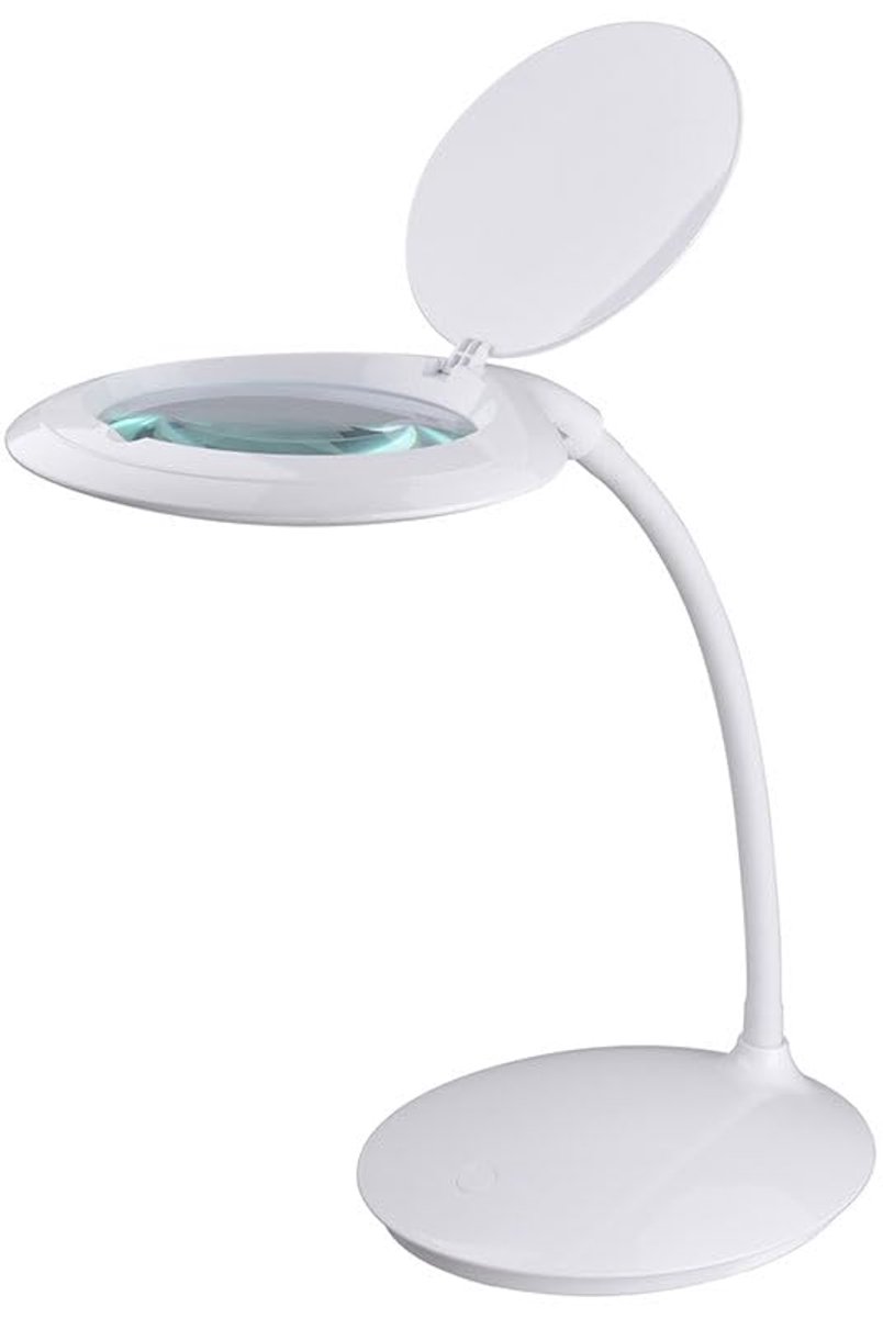 Dimbare LED Tafellamp met Vergrootglas, 60 Witte LEDs, Desk Lamp voor Lezen en Handwerken