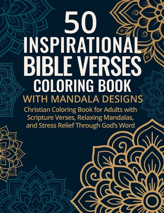50 Inspirational Bible Verses Coloring Book with Mandala Des ... - cover