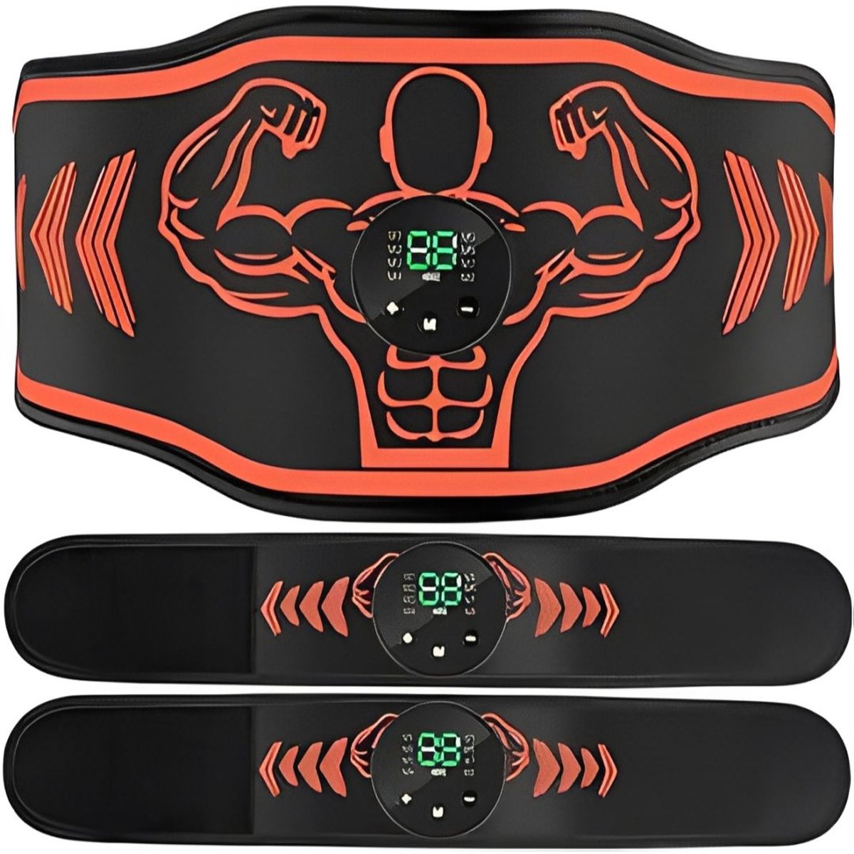 DailySupplies® Buikspiertrainers Elektrisch - Hometrainer Afvallen - Fitness - Zwart en Oranje