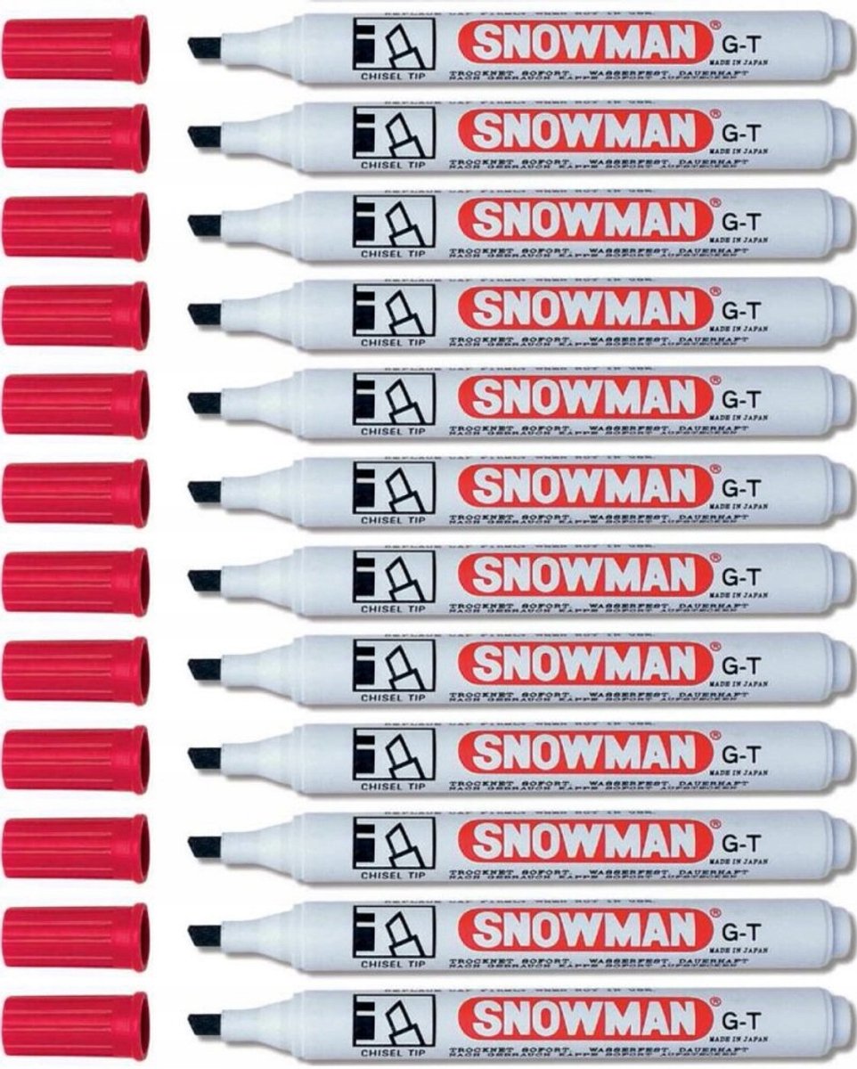 Snowman Permanente Marker Rood - Afgeschuinde Punt