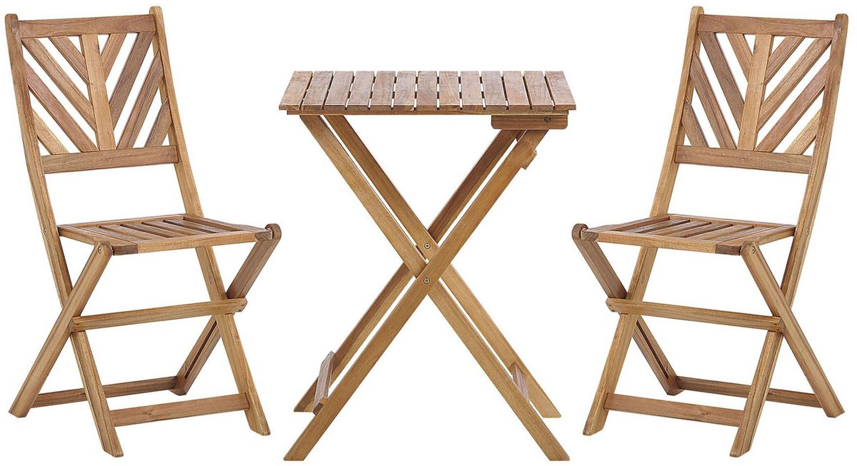Bol.com BELIANI TERNI - Bistroset voor 2 - Lichte houtkleur - Acaciahout aanbieding